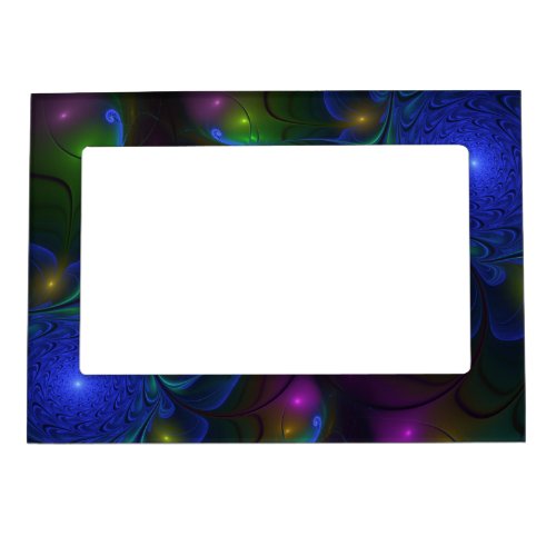 Colorful Luminous Abstract Modern Trippy Fractal Magnetic Frame