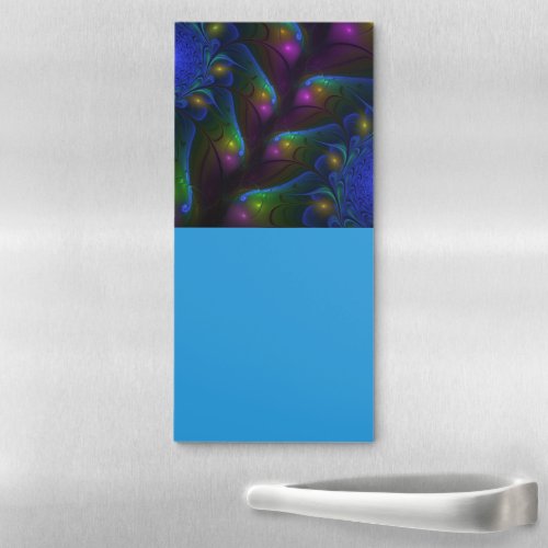 Colorful Luminous Abstract Modern Trippy Fractal Magnetic Notepad