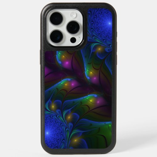 Colorful Luminous Abstract Modern Trippy Fractal iPhone 15 Pro Max Case