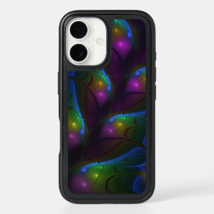 Colorful Luminous Abstract Modern Trippy Fractal iPhone 16 Case