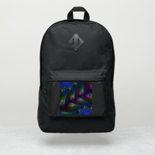 Colorful Luminous Abstract Modern Trippy Fractal Port Authority Backpack