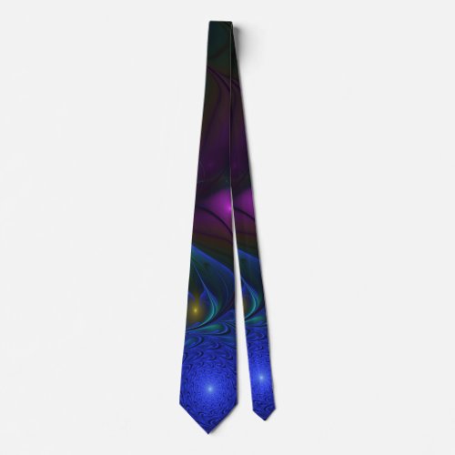 Colorful Luminous Abstract Modern Trippy Fractal Tie