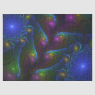 Colorful Luminous Abstract Modern Trippy Fractal Tissue Paper