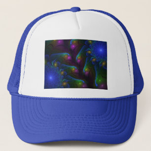 Colorful Luminous Abstract Modern Trippy Fractal Trucker Hat