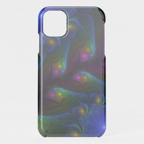 Colorful Luminous Abstract Modern Trippy Fractal iPhone 11 Case