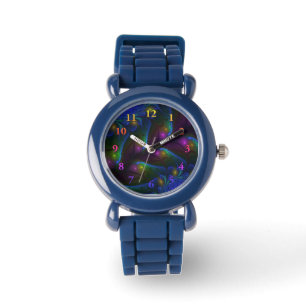 Colorful Luminous Abstract Modern Trippy Fractal Watch