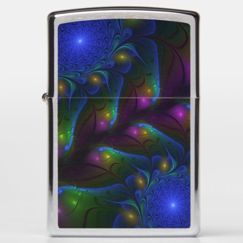 Colorful Luminous Abstract Modern Trippy Fractal Zippo Lighter