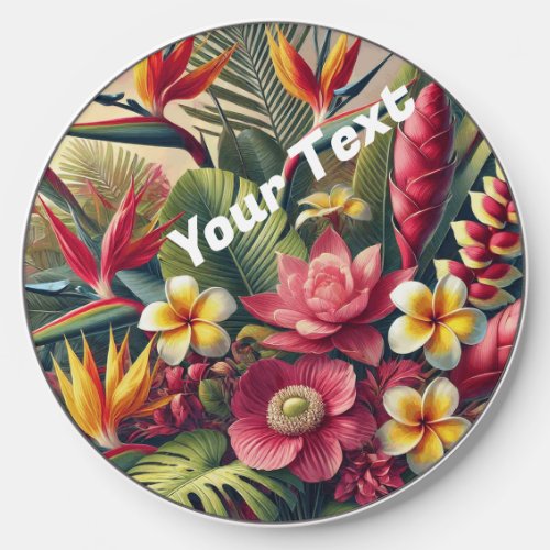 Colorful Lush Tropical Symphony Your Text Wireless Charger