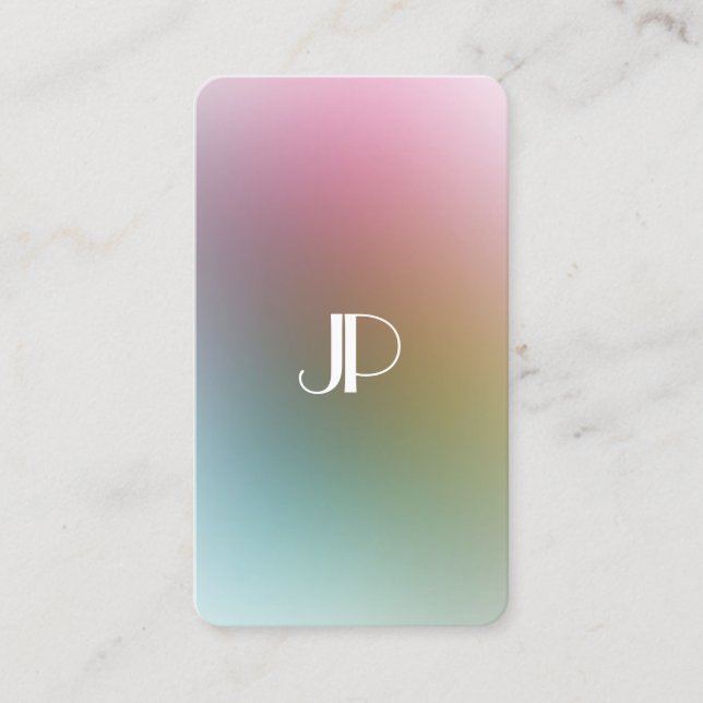 Colorful Luxury Modern Elegant Monogram Template Business Card (Front)
