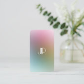 Colorful Luxury Modern Elegant Monogram Template Business Card (Standing Front)