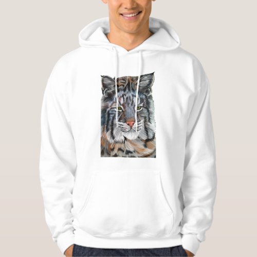 Colorful lynx drawing hoodie