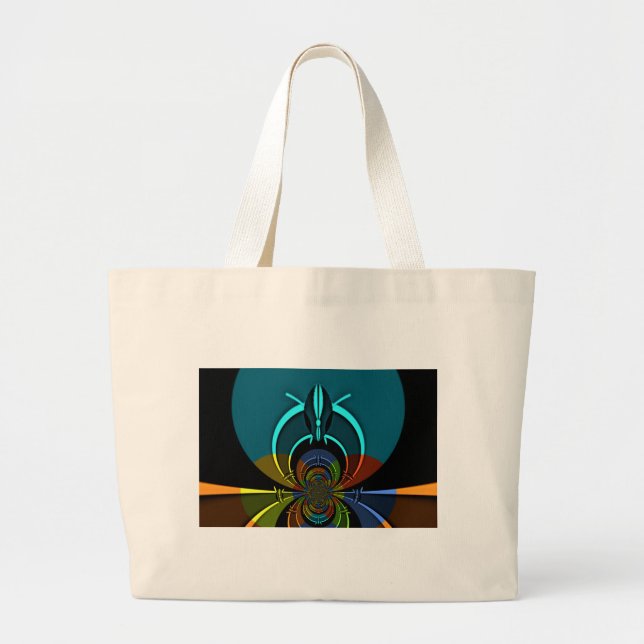 Colorful Maasai Shield Design Large Tote Bag (Front)