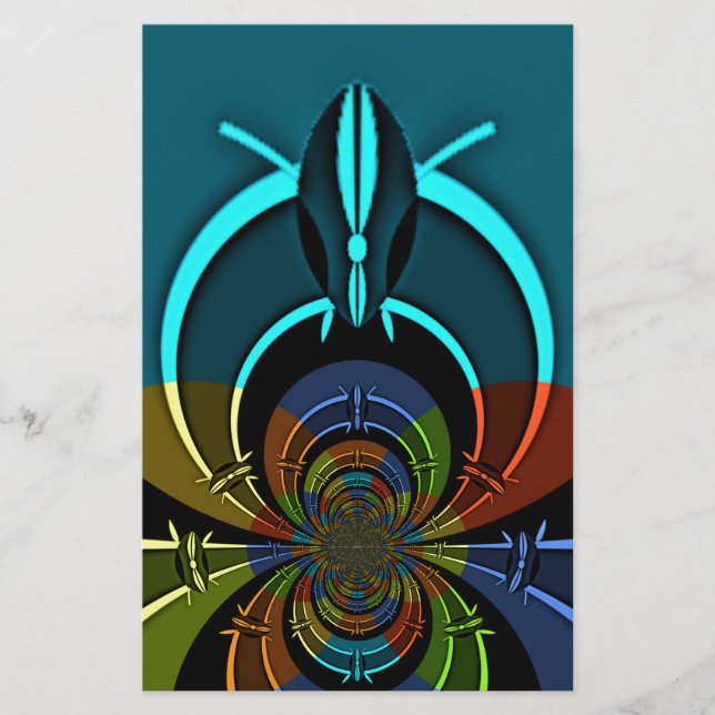 Colorful Maasai Shield Design Stationery (Front)