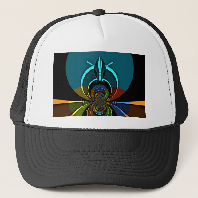 Colorful Maasai Shield Design Trucker Hat (Front)