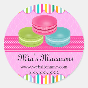 Colorful Macaron Bakery Box Seals