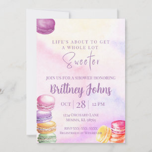 Colorful Macaron Inspired Shower Invitation
