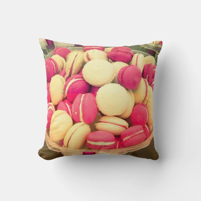 Colorful macaron macaroons sweet pillow cushion (Front)