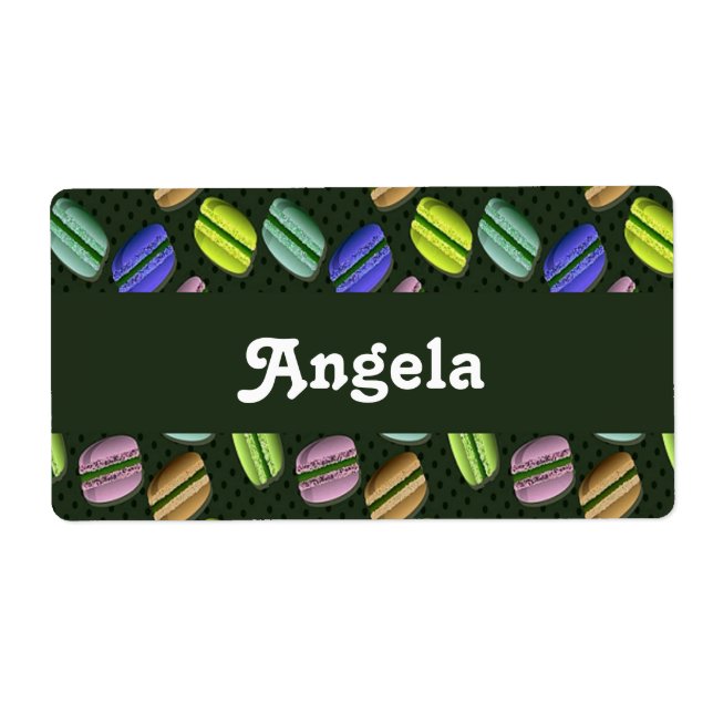 Colorful macaron pattern label (Front)