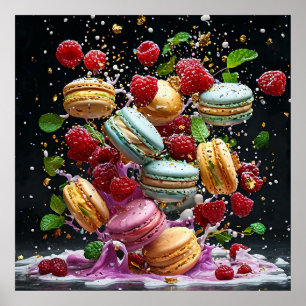 🧁 Colorful Macaron Splash Dessert Kitchen Decor
