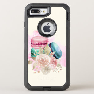 Colorful Macarons and Flowers Watercolor OtterBox Defender iPhone 8 Plus/7 Plus Case