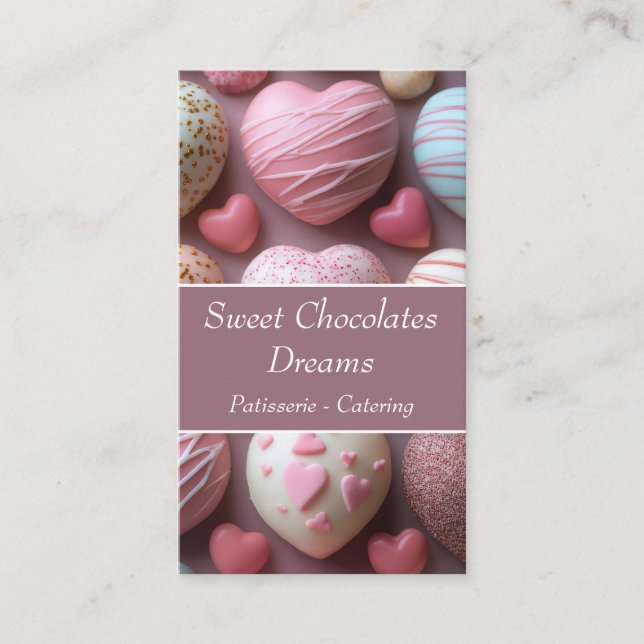 colorful macarons background bakery business card (Front)