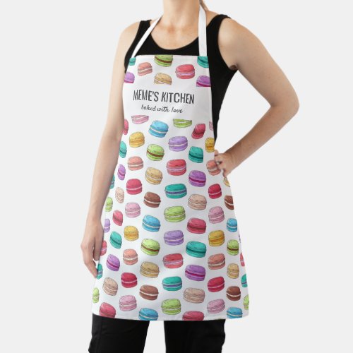 Colorful Macarons Baker Chef Memes Kitchen Custom Apron