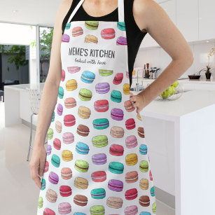 Colorful Macarons Baker Chef Meme's Kitchen Custom Apron