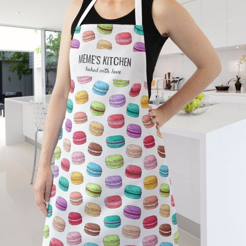 Colorful Macarons Baker Chef Memes Kitchen Custom Apron