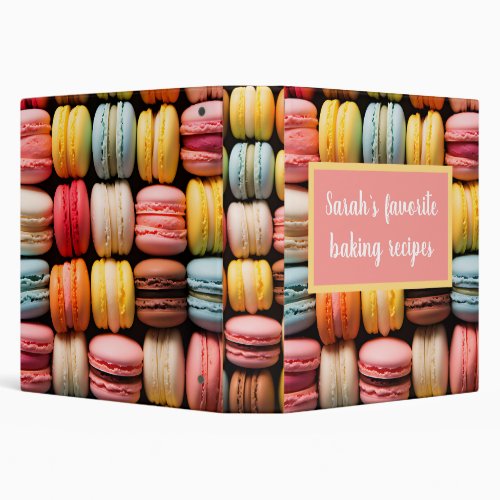 colorful macarons bakery  3 ring binder