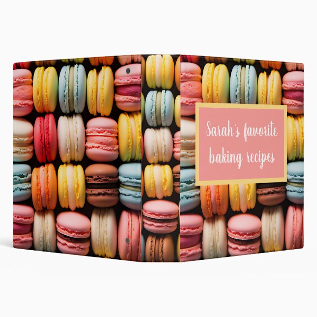 colorful macarons bakery  3 ring binder (Background)
