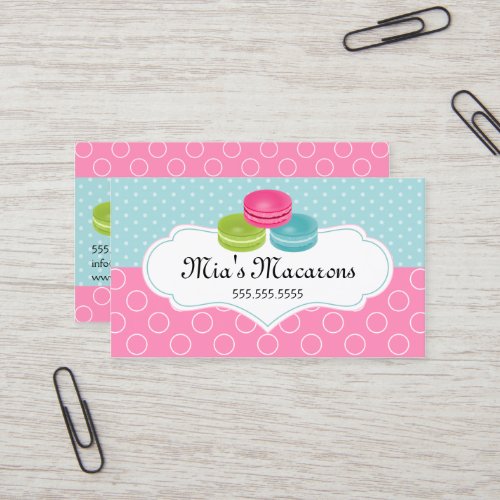 Colorful Macarons Bakery Business Cards
