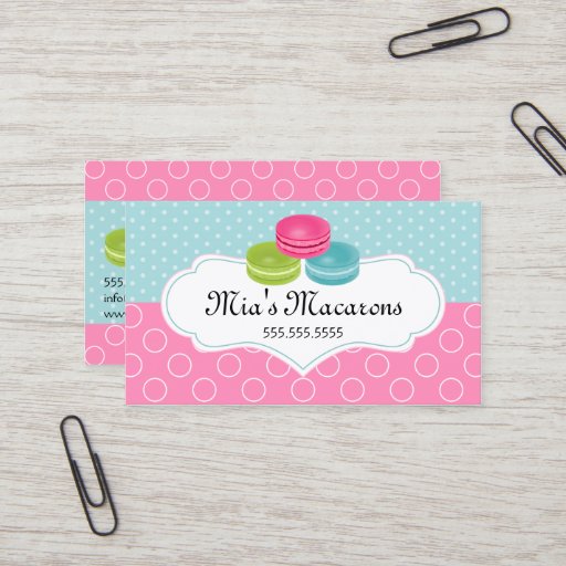 Customizable Colorful Macarons Bakery Business Cards