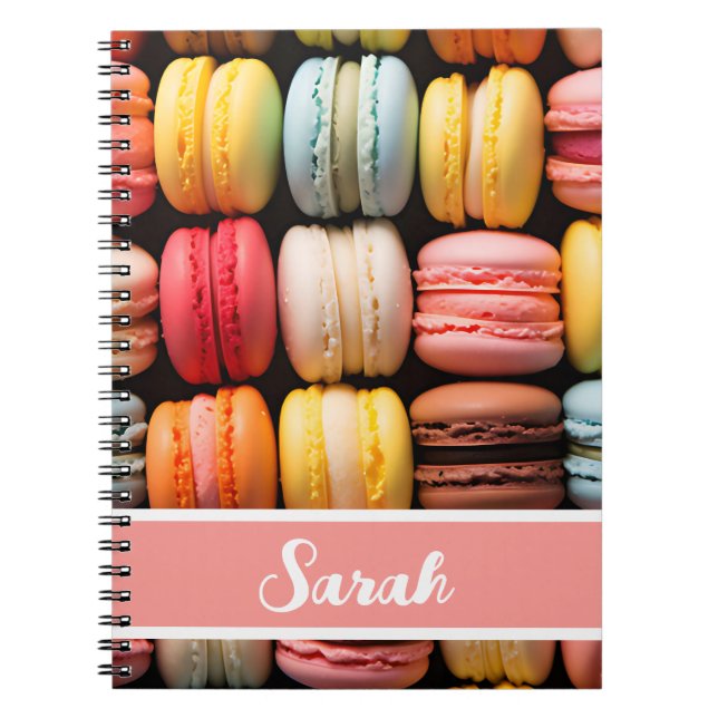 colorful macarons bakery  notebook (Front)