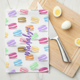 colorful macarons pattern kitchen towel