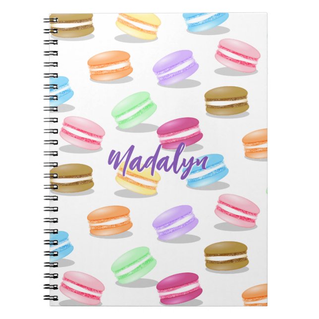 colorful macarons pattern notebook (Front)