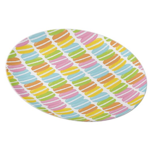 Colorful Macarons Stack Pattern Plate (Right Side)