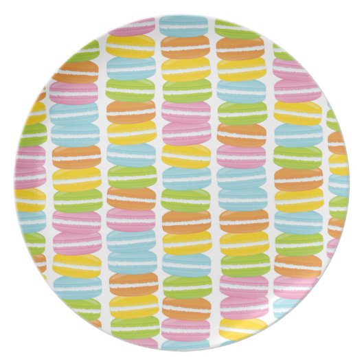 Colorful Macarons Stack Pattern Plate (Front)