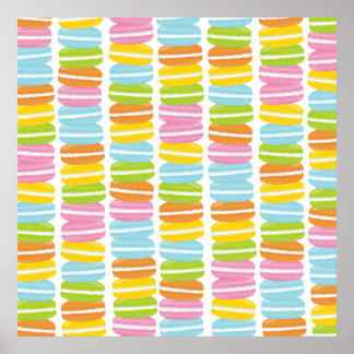 Colorful Macarons Stack Pattern Poster