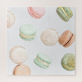 Colorful Macarons: Sweet Falling Pattern. Jigsaw Puzzle