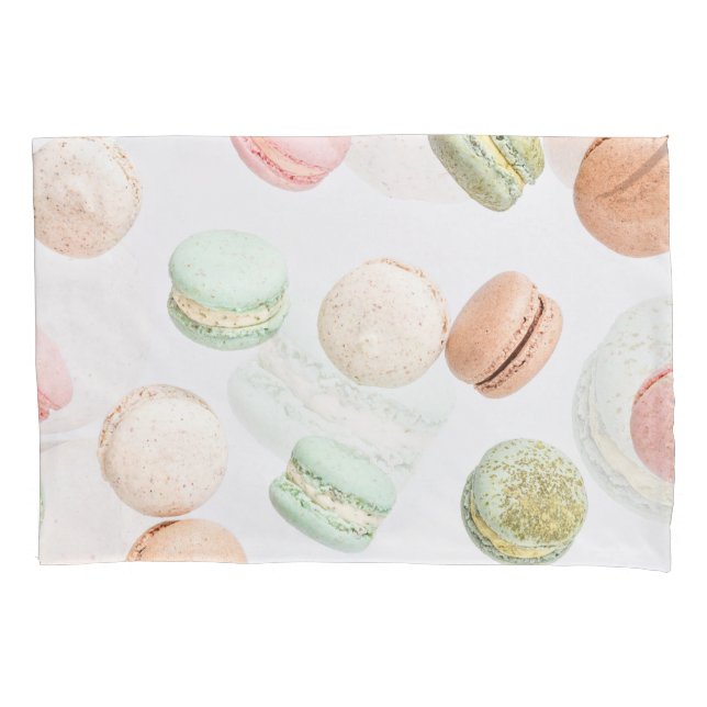 Colorful Macarons: Sweet Falling Pattern. Pillow Case (Front)