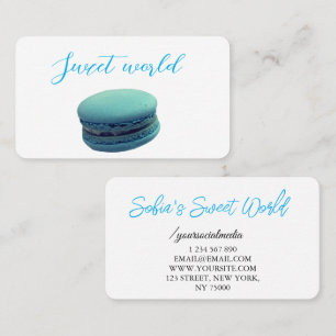 Colorful Macarons Sweets Qr Code Modern Square Business Card