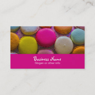 Colorful Macarons Tasty Baked Dessert Business Card