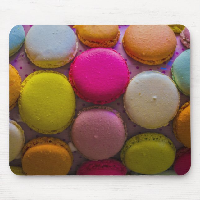Colorful Macarons Tasty Baked Dessert Mouse Pad (Front)