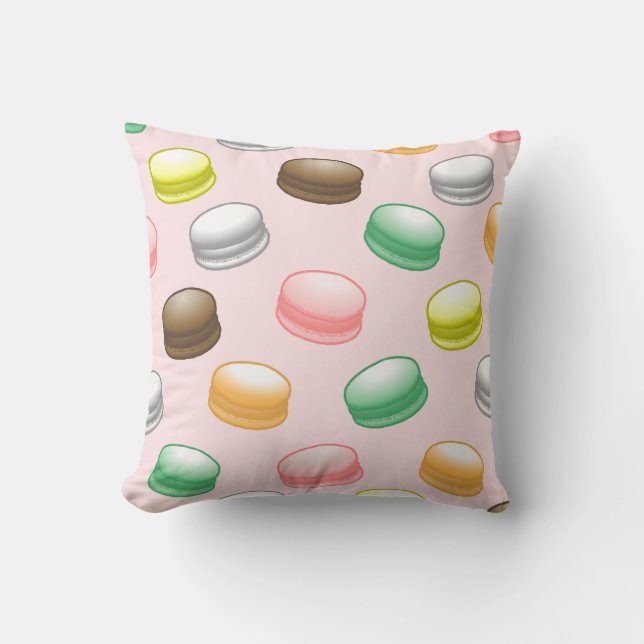 Colorful Macarons Throw Pillow (Front)