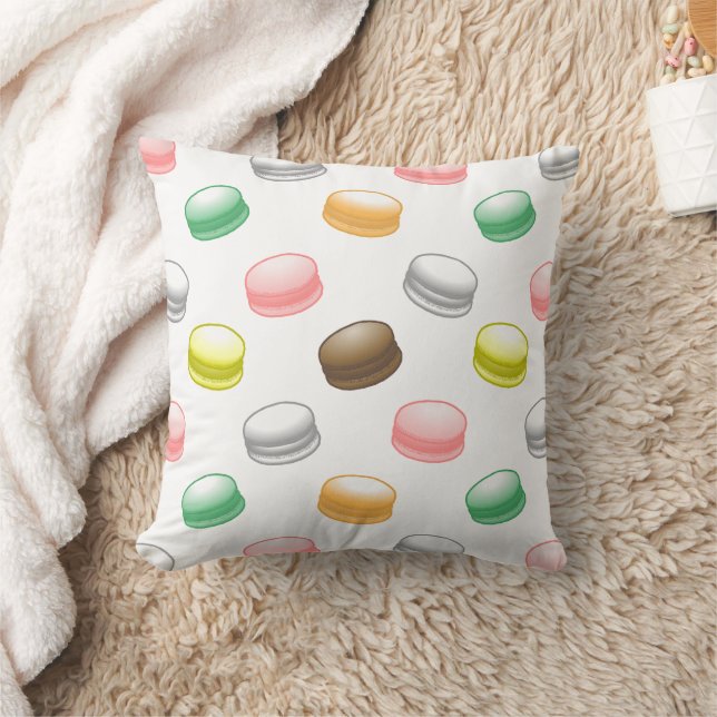 Colorful Macarons Throw Pillow (Blanket)