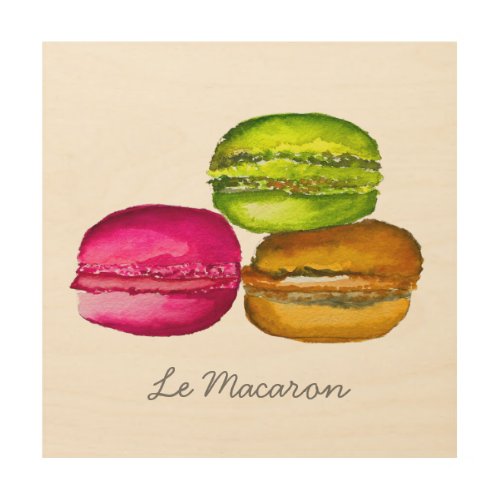 Colorful Macarons watercolor art funky
