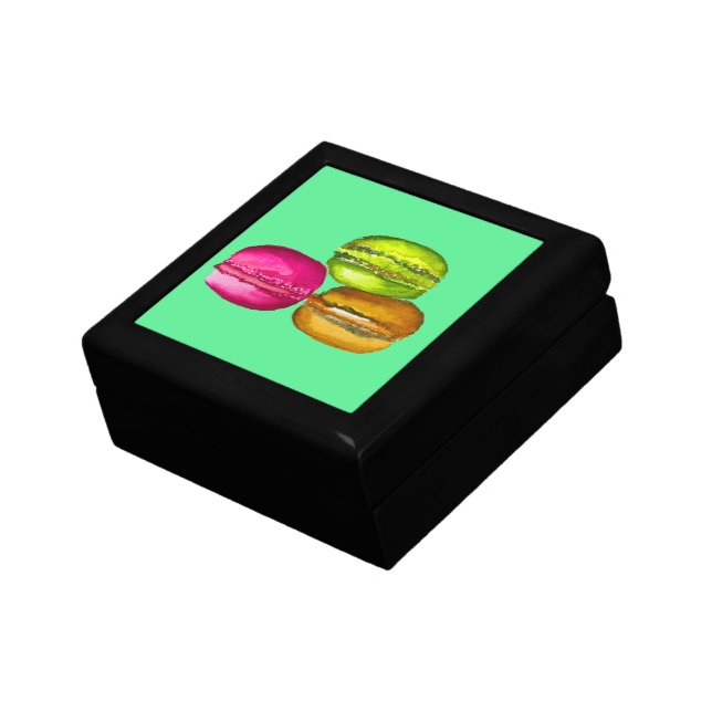 Colorful Macarons watercolor art funky Gift Box (Side)