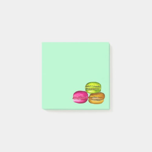 Colorful Macarons watercolor art funky Post_it Notes