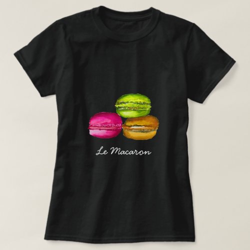 Colorful Macarons watercolor art funky T_Shirt