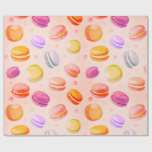Colorful Macarons watercolor pattern paper